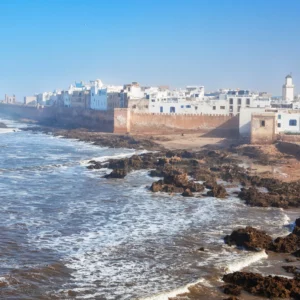 Scenic view of the old medina of Essaouira, along the Atlantic, Morocco.
